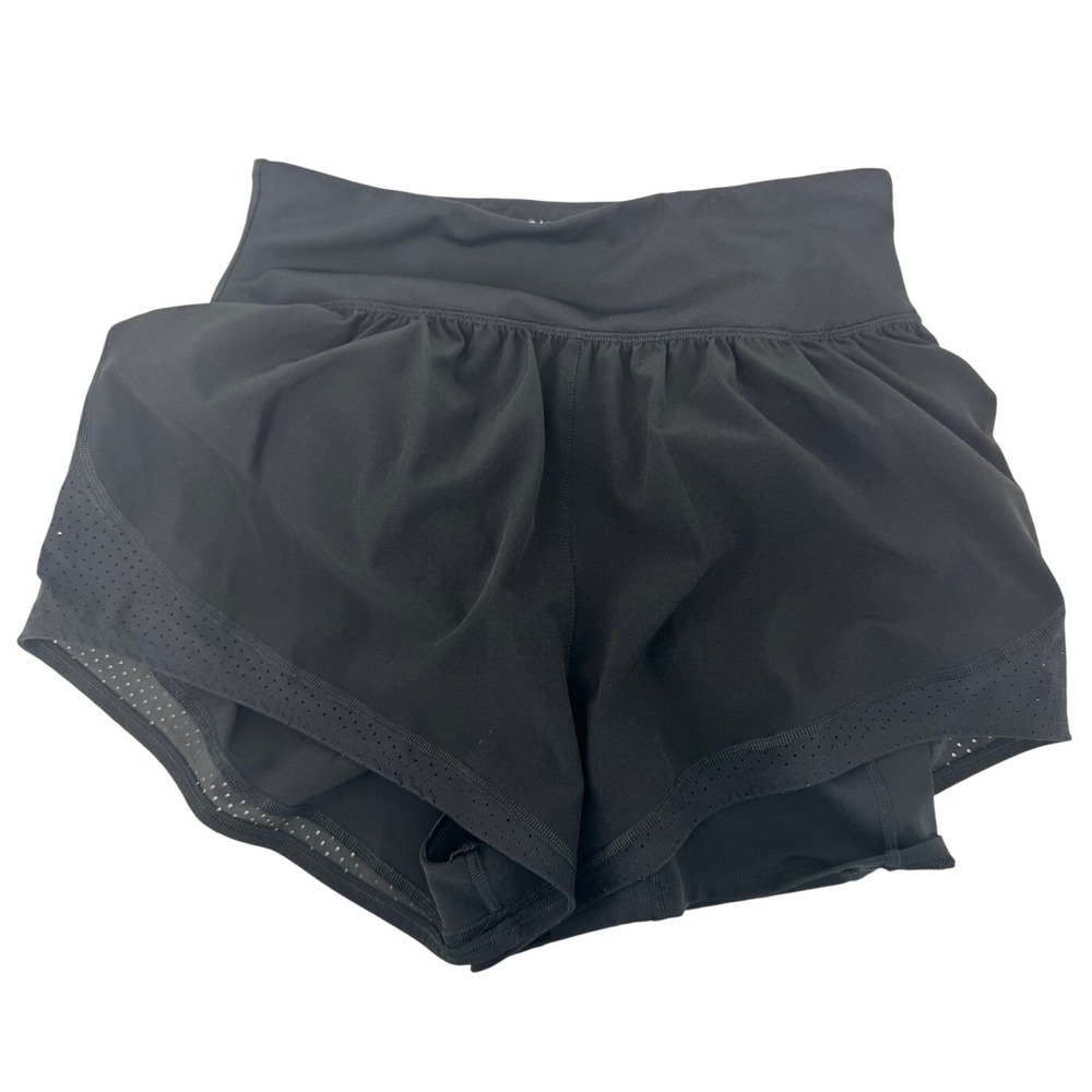 SPANX Womens Athletic Running Shorts M/M Medium Black High Waist Pocket